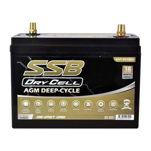 HVT Deep Cycle Bus Truck HVT-6V180D - 6Volts, 1250CCA, 180Ah