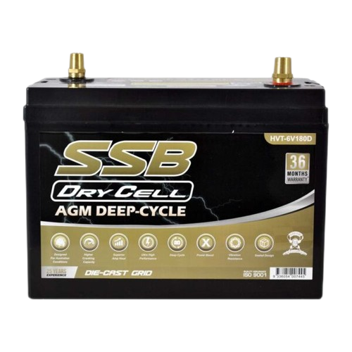 HVT Deep Cycle Bus Truck HVT-6V180D - 6Volts, 1250CCA, 180Ah