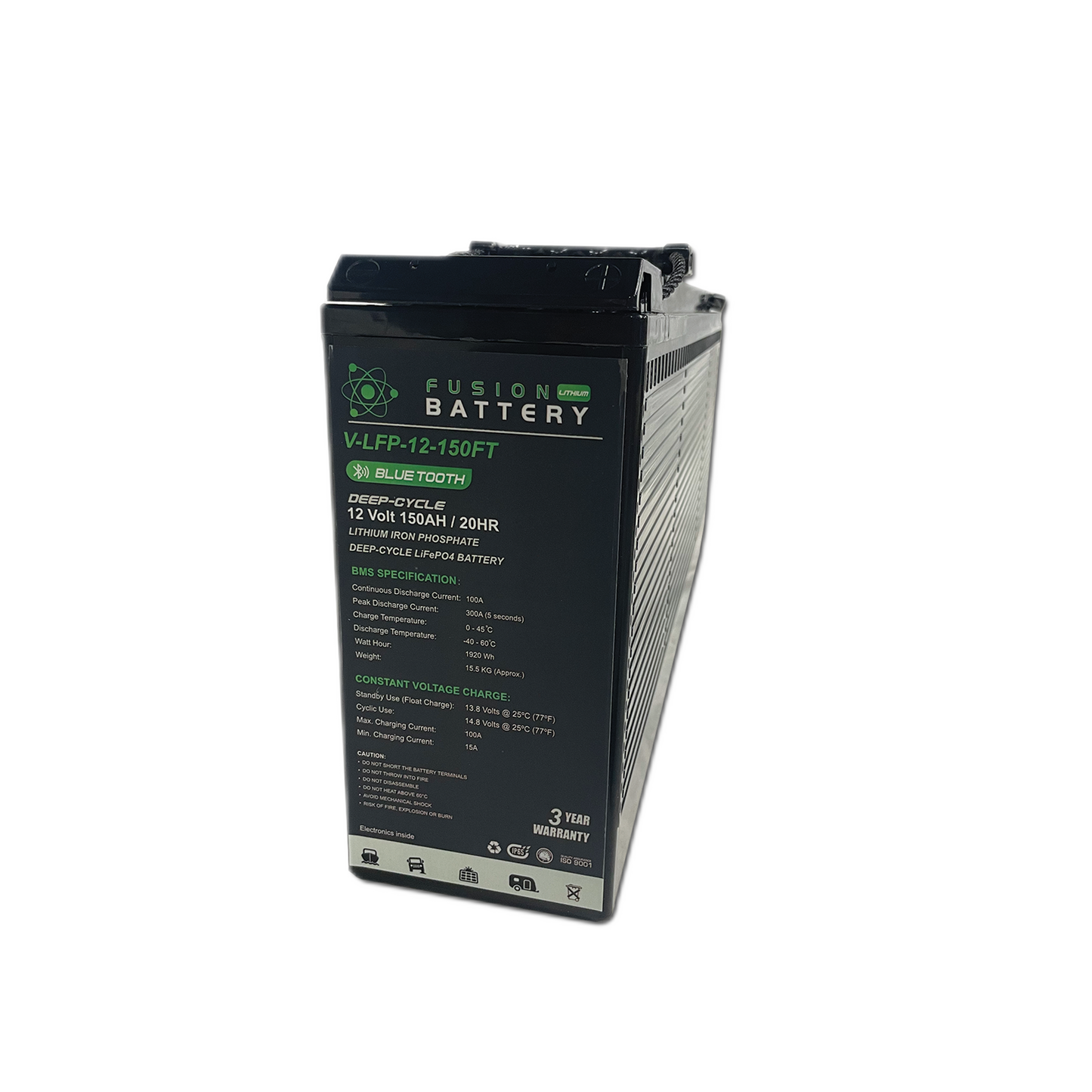 Fusion V-LFP-12-150FT Slim-Line Deep Cycle 12v 150AH Lithium Battery