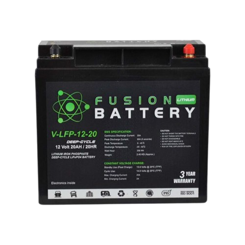 Fusion Lithium Deep Cycle V-LFP-12-20 - 12Volts, 20Ah