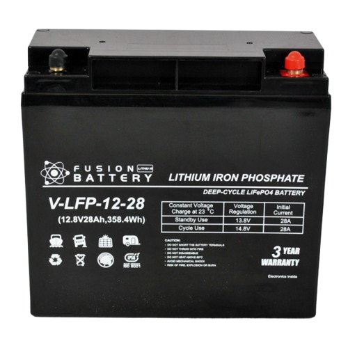 Fusion Lithium Deep Cycle V-LFP-12-28 - 12Volts, 28Ah
