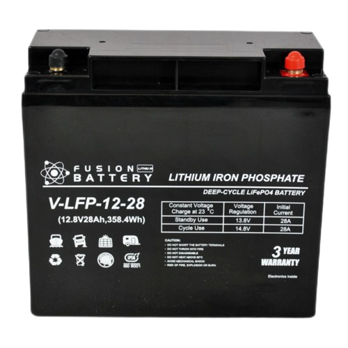 Fusion Lithium Deep Cycle V-LFP-12-28 - 12Volts, 28Ah