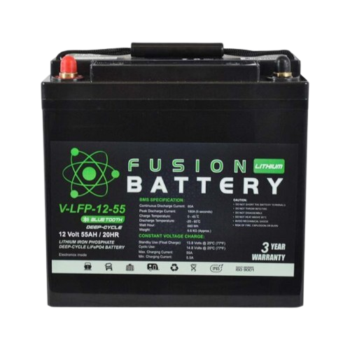 Fusion Lithium Deep Cycle V-LFP-12-55 - 12Volts, 55Ah