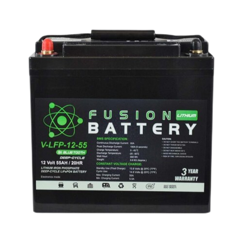 Fusion Lithium Deep Cycle V-LFP-12-55 - 12Volts, 55Ah