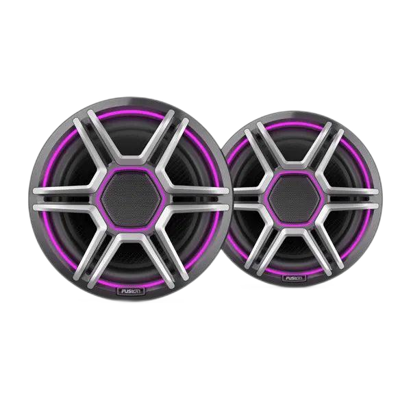 Fusion Apollo™ Speakers, 8.8" LED Marine Speakers with Sports Grey Grilles