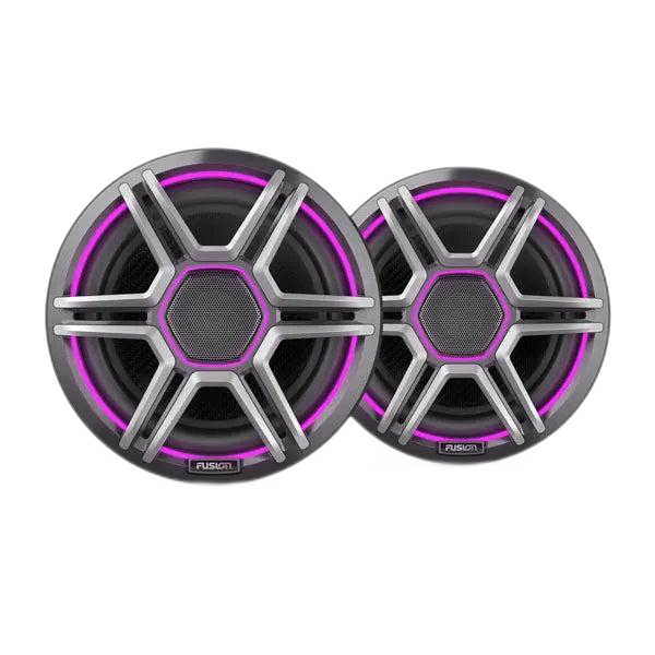 Fusion Apollo™ Speakers, 7.7" LED Marine Speakers with Sports Grey Grilles