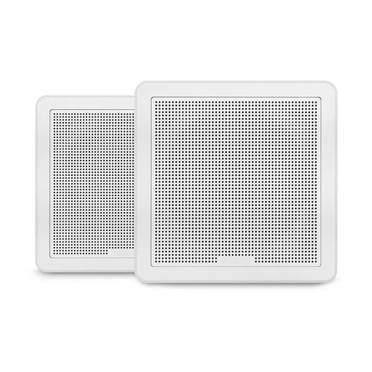 Fusion® FM Series Marine Speakers, 7.7" 200-Watt Square White-Flush Mount Marine Speaker