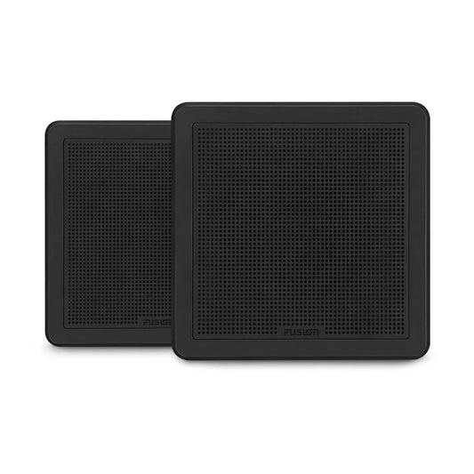 Fusion® FM Series Marine Speakers, 7.7" 200-Watt Square Black Flush-Mount Marine Speaker