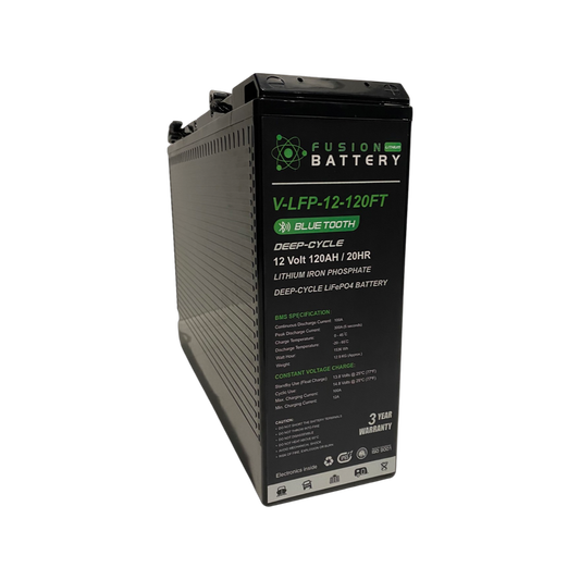 Fusion V-LFP-12-120FT Slim-Line Deep Cycle 12v 120AH Lithium Battery