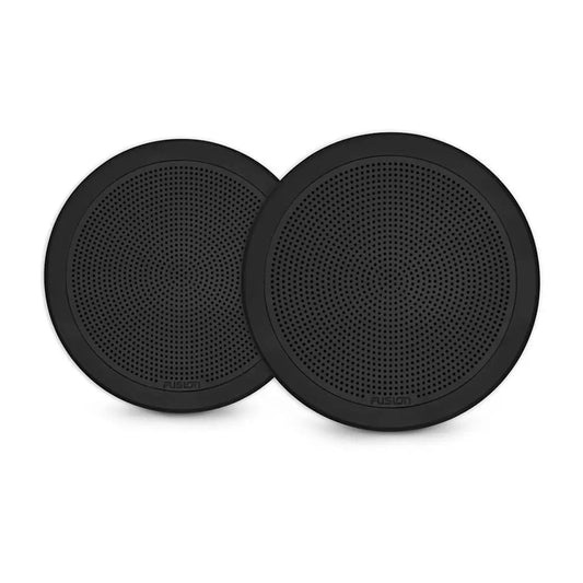 Fusion® FM Series Marine Speakers, 6.5" 120-Watt Round Black Flush-Mount Marine Speaker