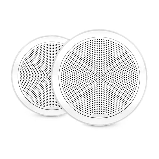 Fusion® FM Series Marine Speakers, 7.7" 200-Watt Round White Flush-Mount Marine Speaker